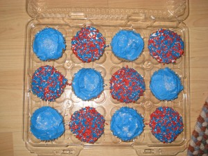 Red and Blue Cupcakes