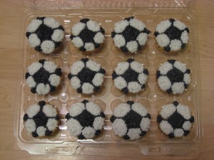 Soccer Ball Cupcakes